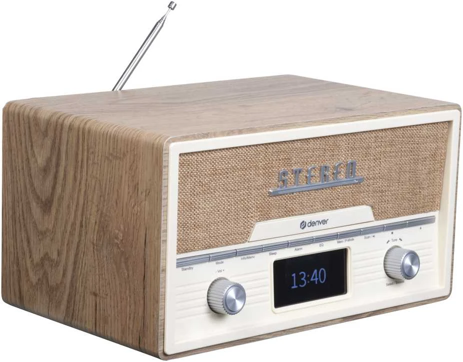 Retro radijas Denver MDA-525LW šviesaus medžio