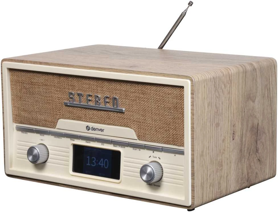 Retro radijas Denver MDA-525LW šviesaus medžio