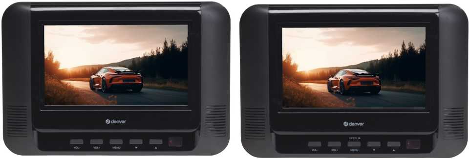 Vaizdo grotuvas DVD grotuvas Denver Denver MTW-793 nešiojamasis DVD grotuvas m. 2x7'' ekranas