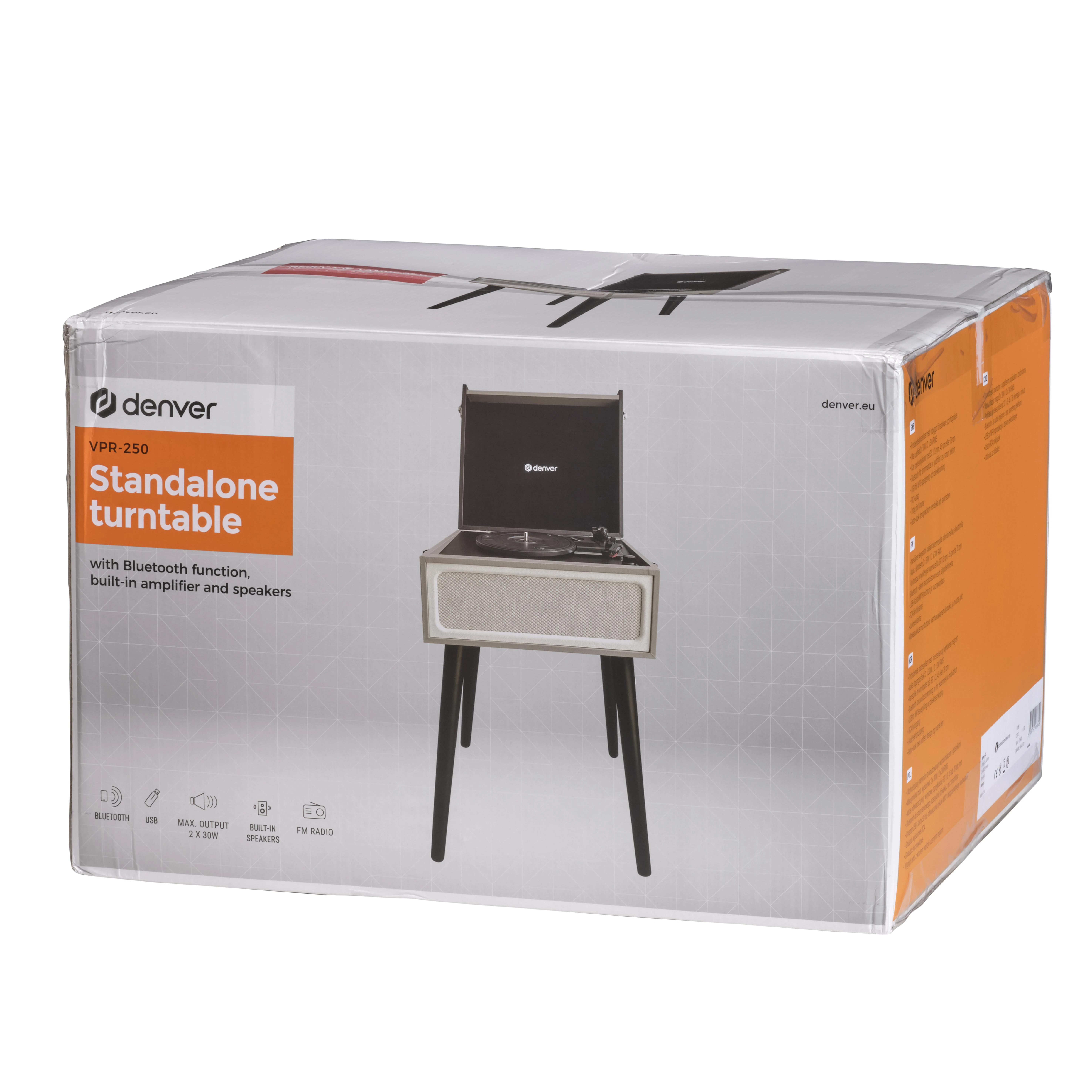Patefonas Denver VPR-250 su FM, Bluetooth ir USB