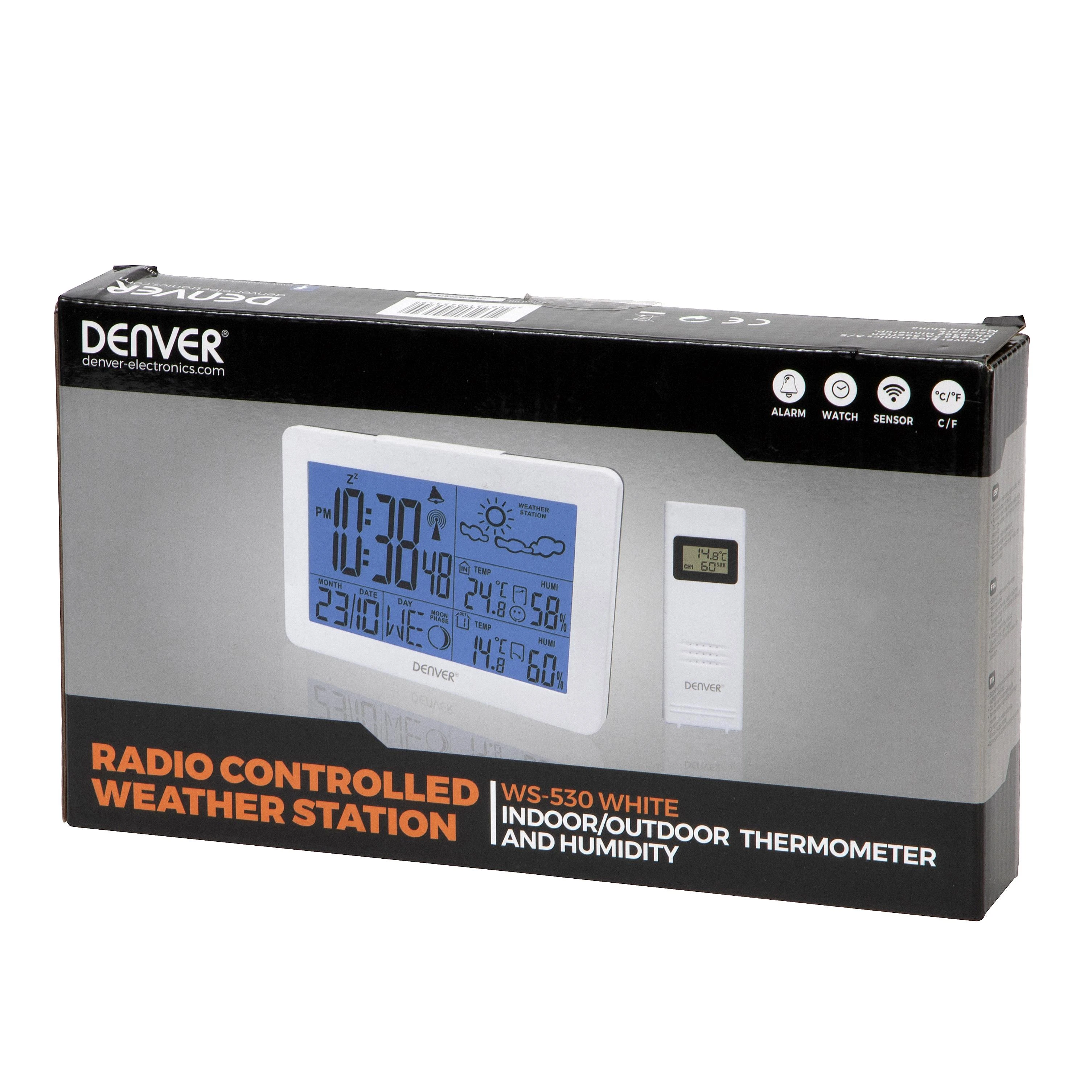 Denver WS-530WHITE skaitmeninė oro stotelė Balta Baterija