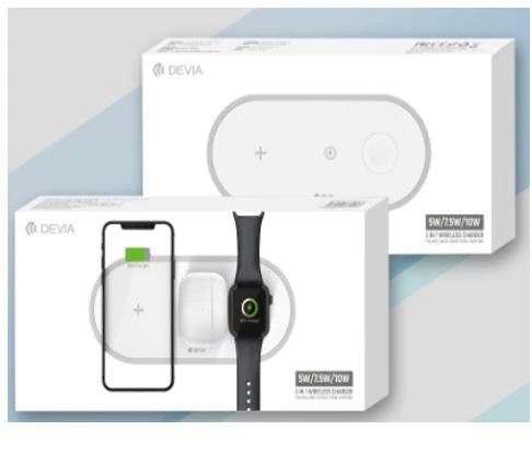 Devia 3In1 Charger for smart phone & Applewatch & Earphone V4 (10W) baltas