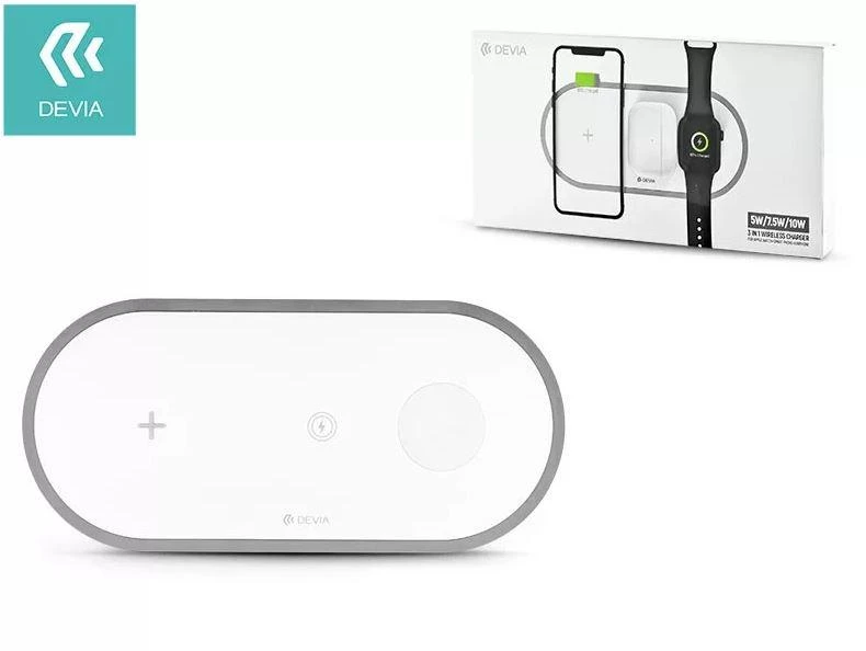 Devia 3In1 Charger for smart phone & Applewatch & Earphone V4 (10W) baltas