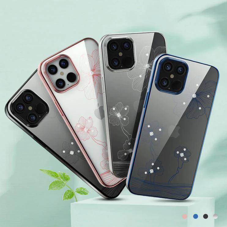 Devia Juodas telefono dėklas iPhone 12 mini su Swarovski elementais