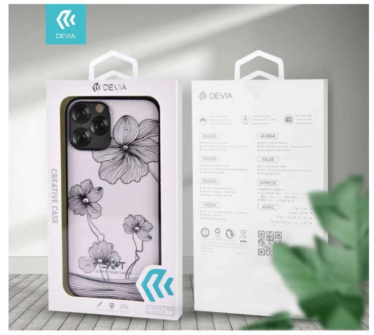 Devia Juodas telefono dėklas iPhone 12 mini su Swarovski elementais