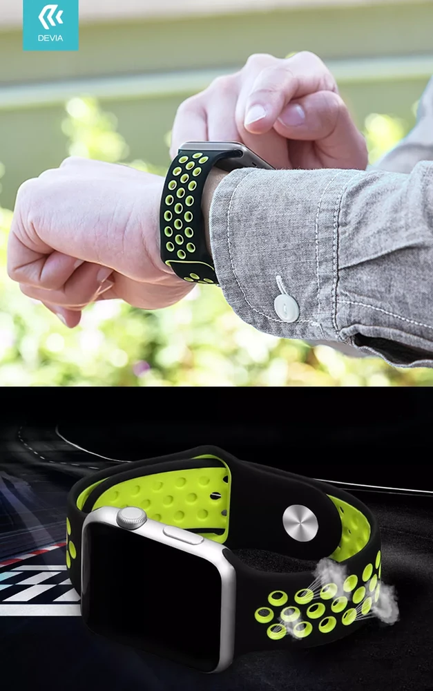 Devia Deluxe Series Sport Band for Apple Watch 4 Geltona