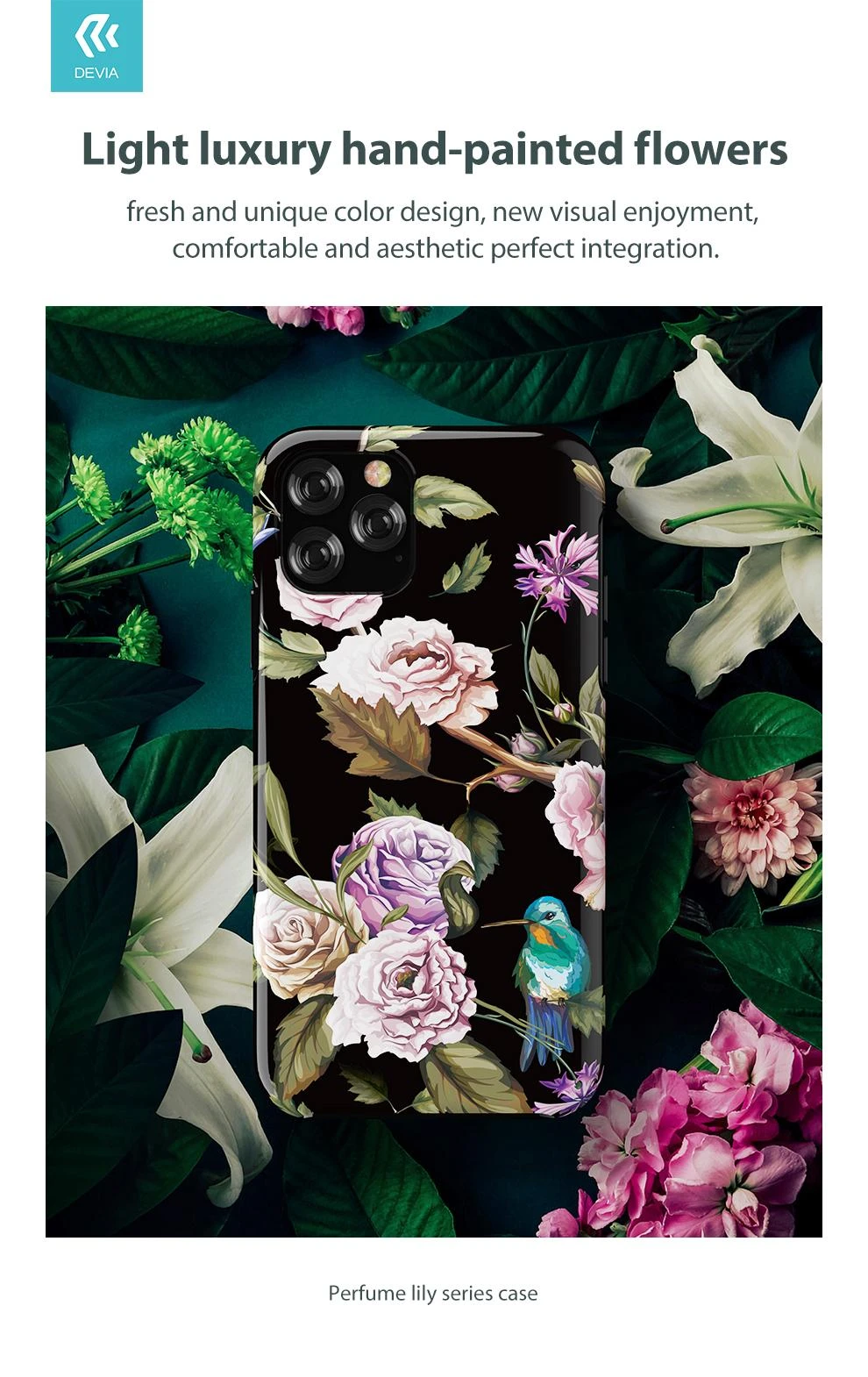 iPhone 11 Pro Max dėklas Devia Perfume Lily serijos, geltonas