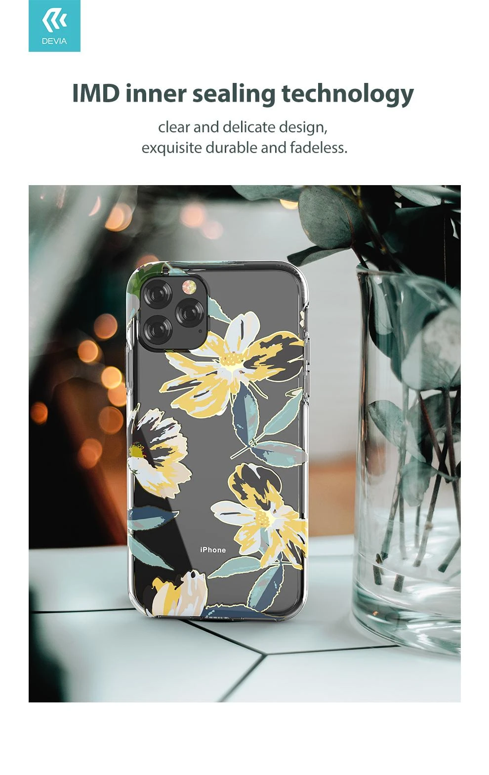 Rožinis iPhone 11 Pro Max dėklas Devia Perfume Lily serijos