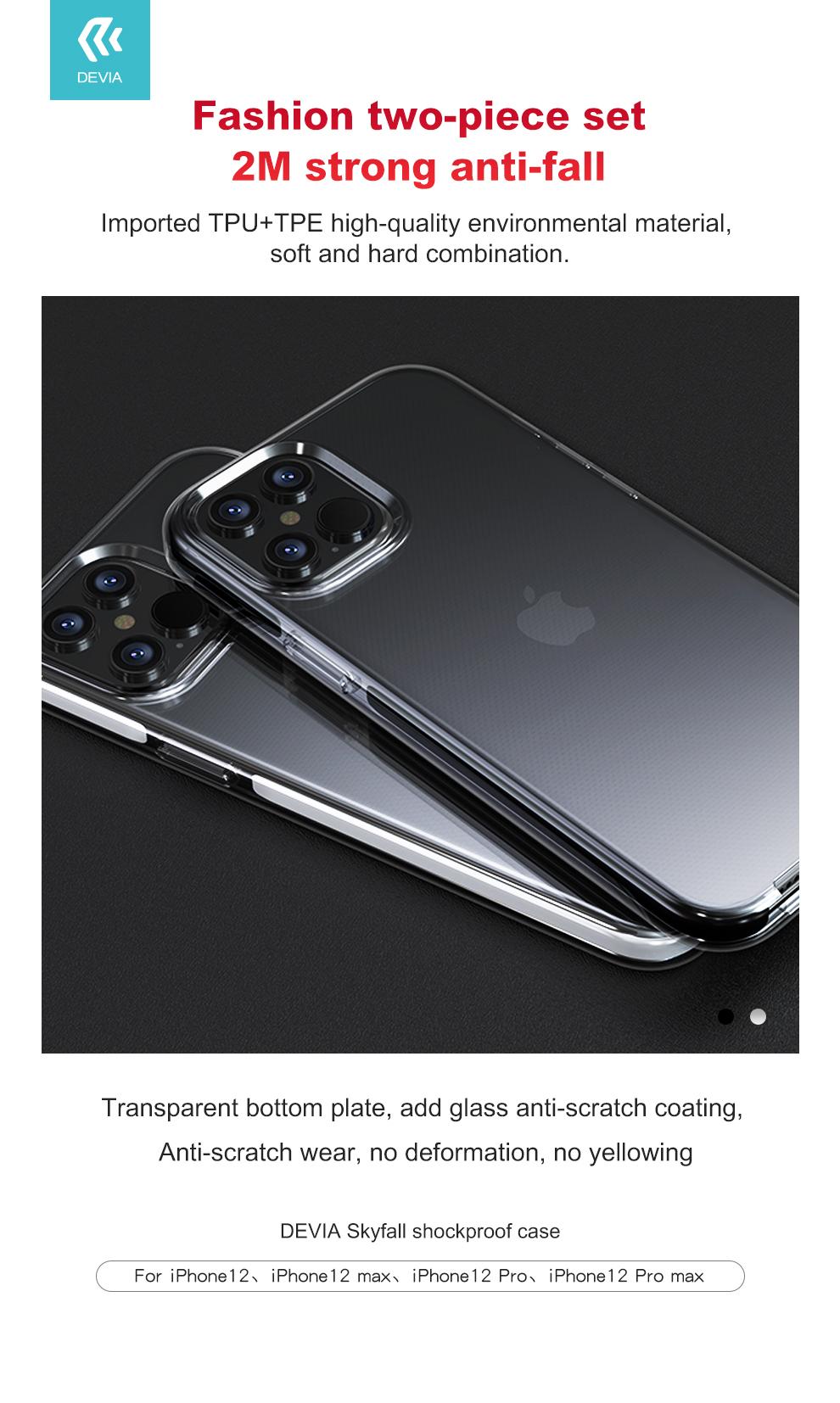 Dėklas Devia Balta smūgiams atspari dėklė iPhone 12 Pro Max