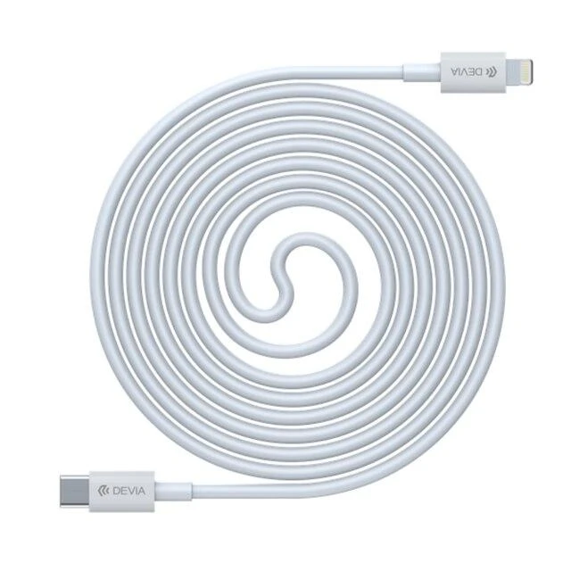 Devia „USB-C“ į „Lightning“ įkrovimo laidas, 1,5 m, baltas