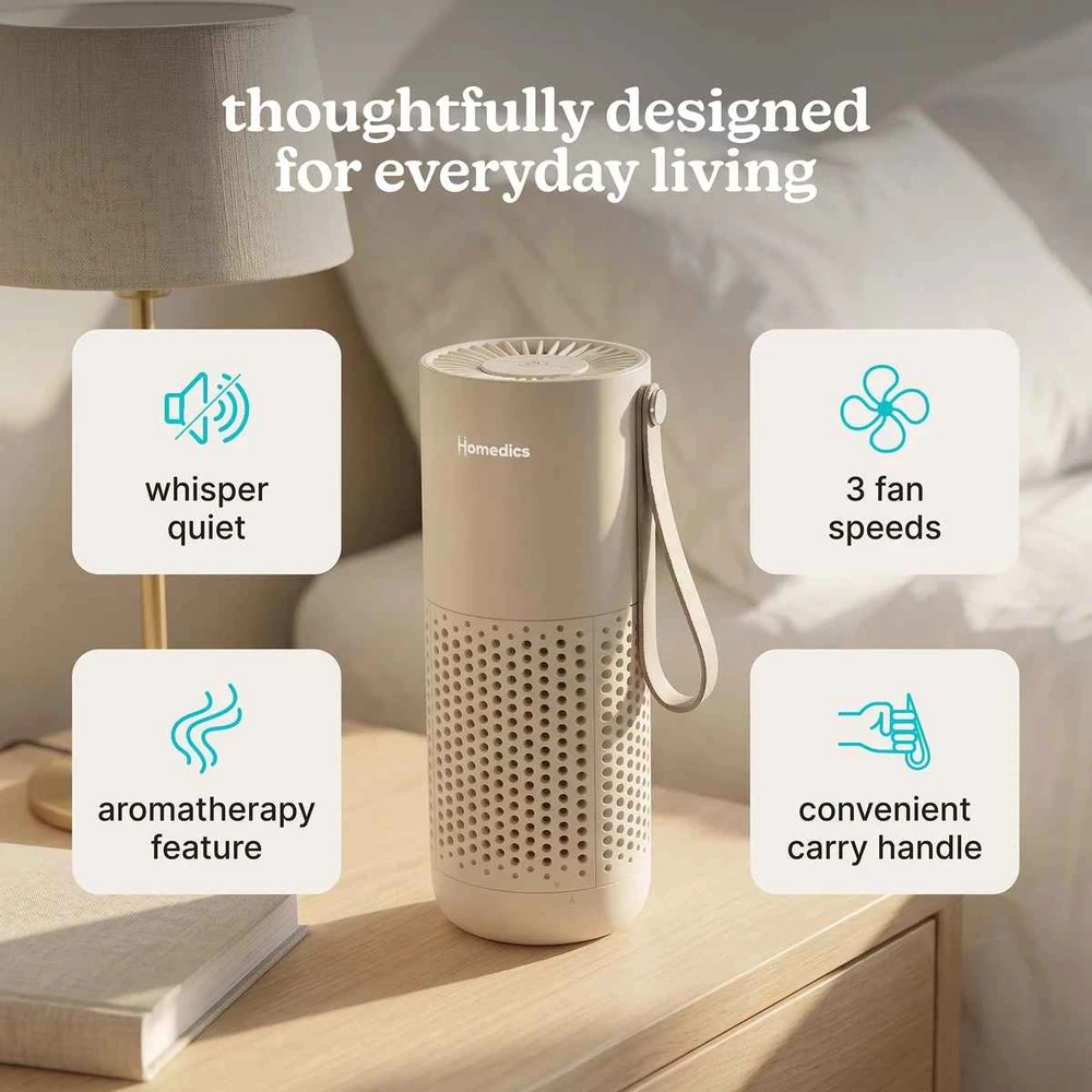 Drėkintuvas Homedics AP-P59BG-WW Whisper Pure Mini Air Purifier