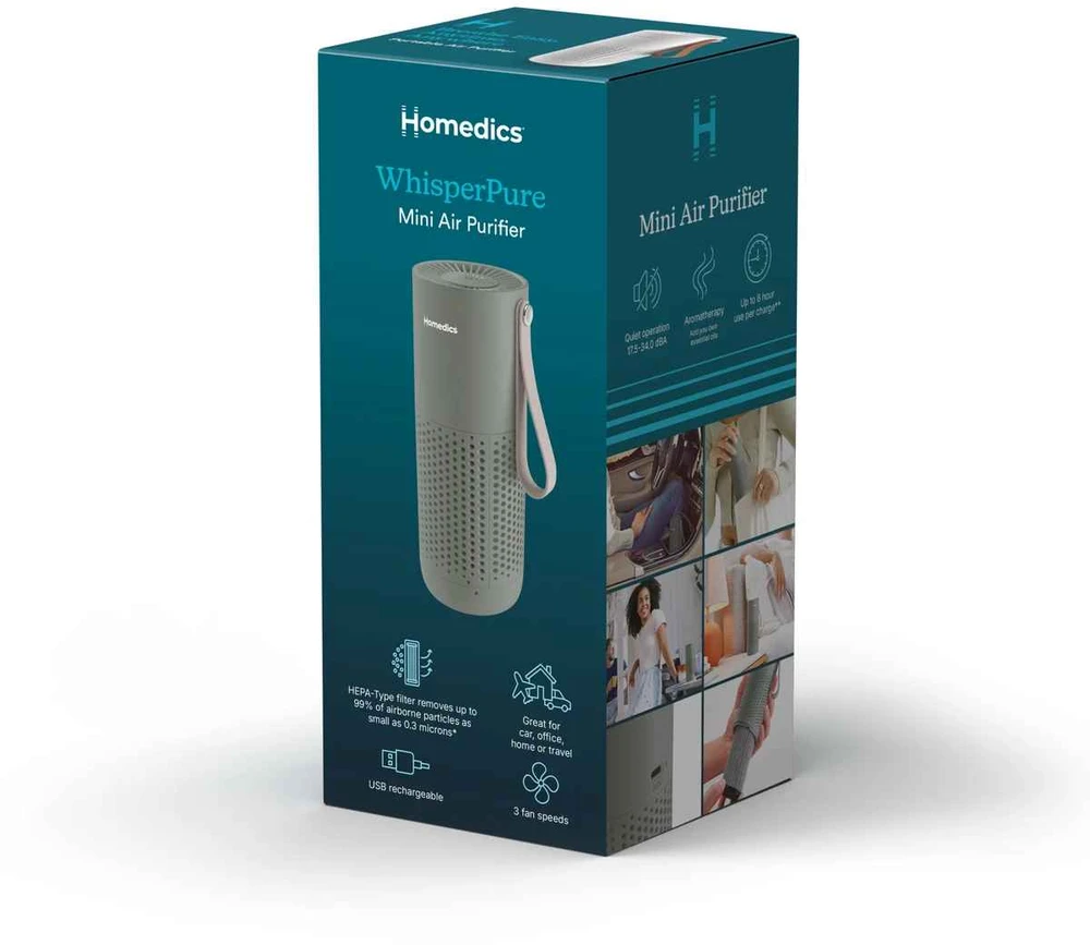 Drėkintuvas Homedics AP-P59GN-WW Whisper Pure Mini Air Purifier