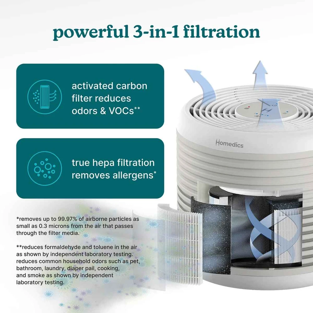 Drėkintuvas Homedics AP-T63BG-WW Whisper Pure Comfort Air Purifier