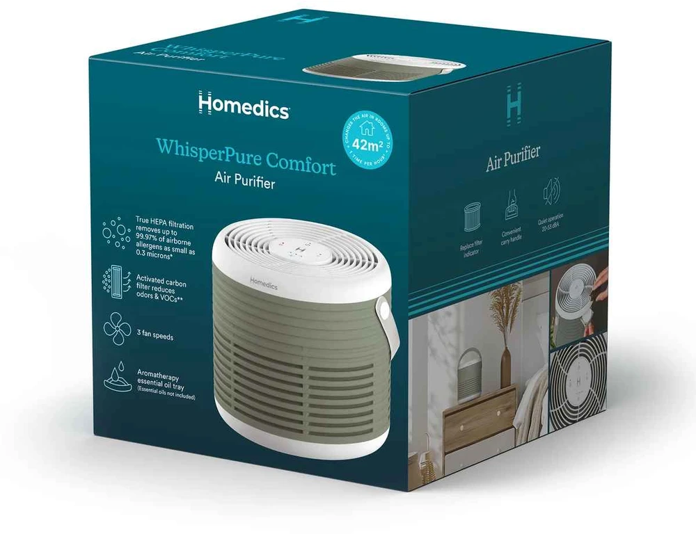 Drėkintuvas Homedics AP-T63GN-WW Whisper Pure Comfort Air Purifier