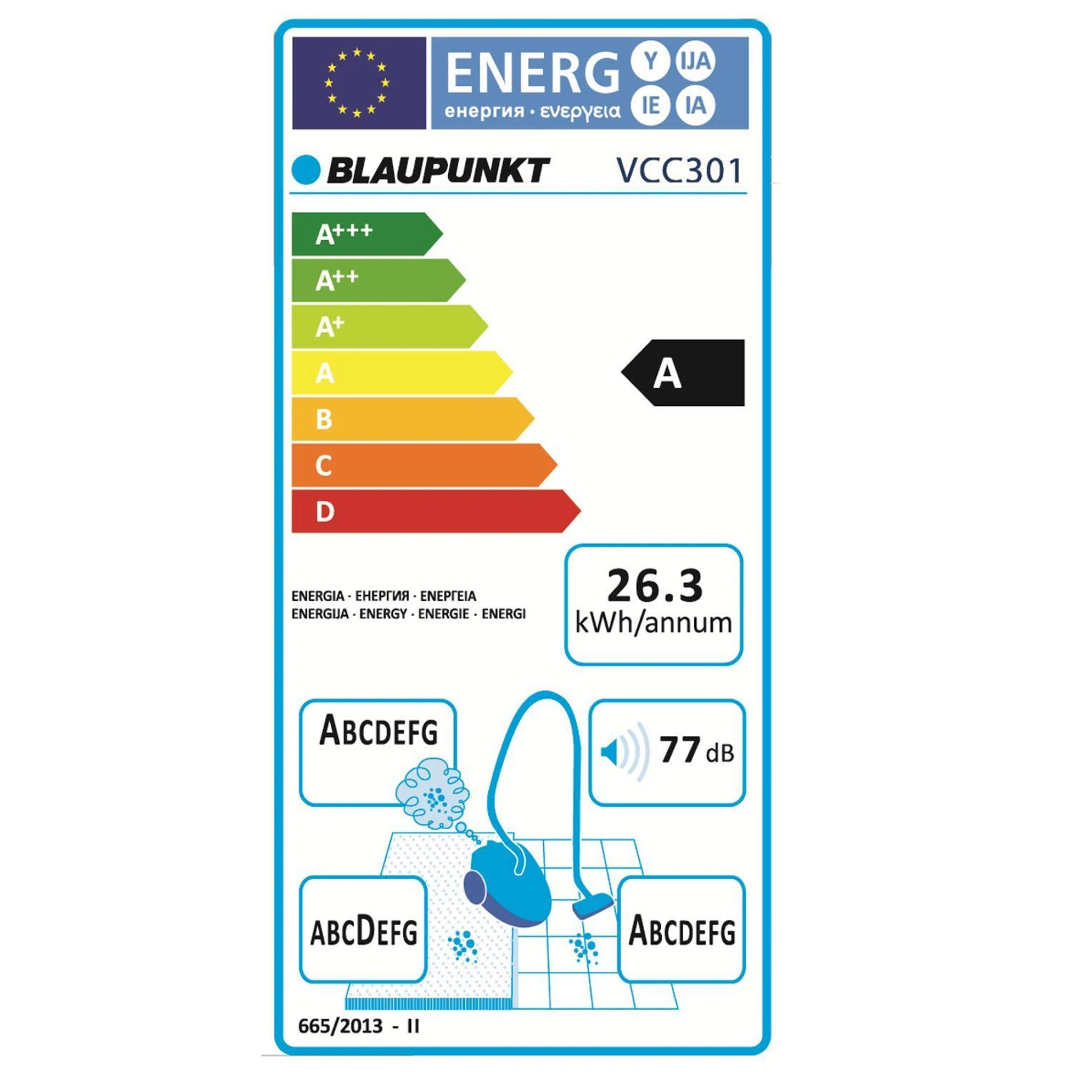 Dulkių siurblys be maišelio Blaupunkt VCC301 (700W, baltos spalvos)