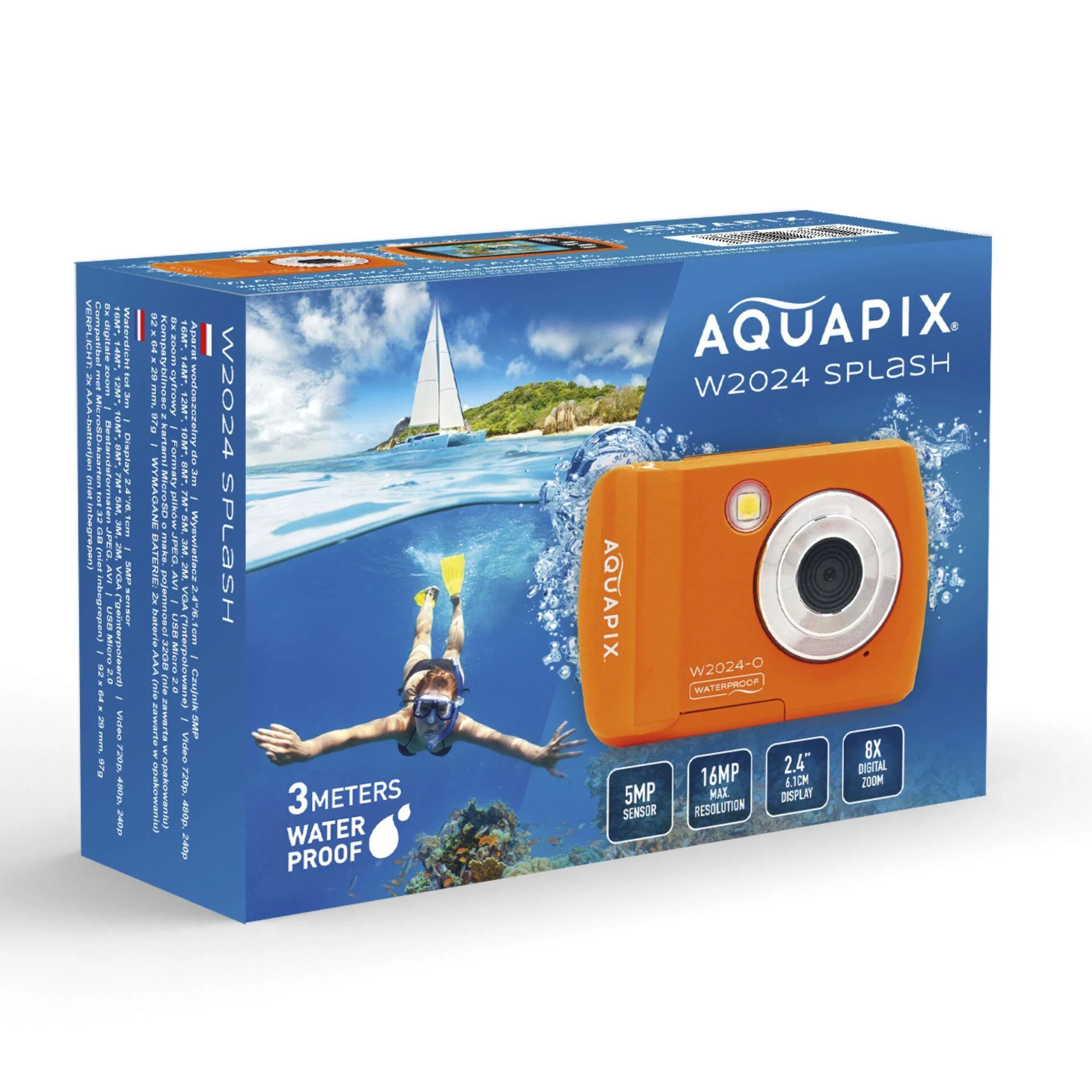 Skaitmeninis fotoaparatas EasyPix Easypix Aquapix W2024 Splash Oranžinis