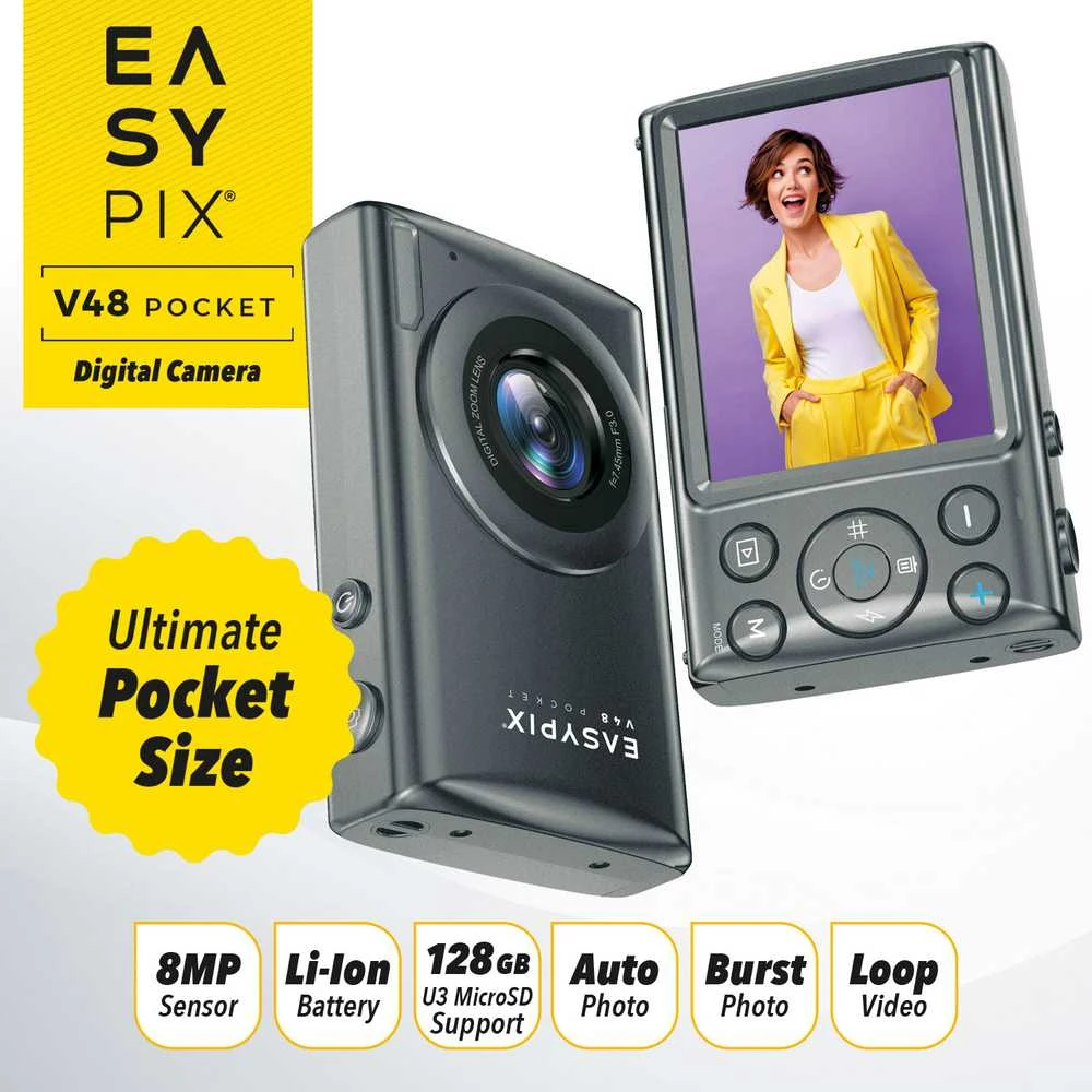 Easypix V48 Pocket antrazitai