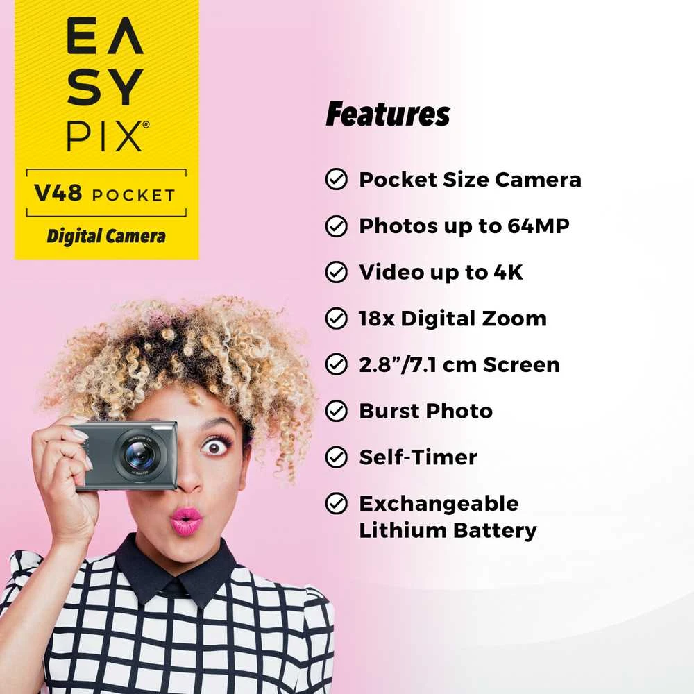 Easypix V48 Pocket antrazitai