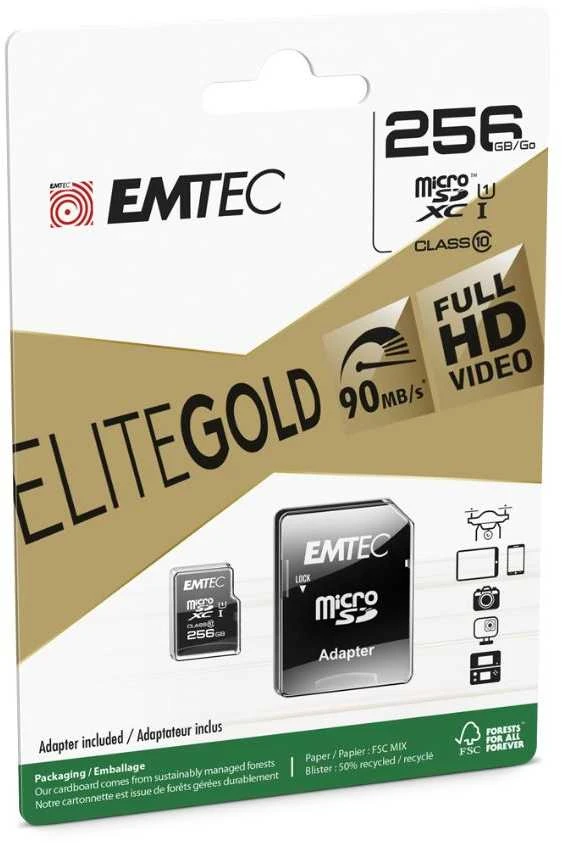 Emtec EliteGold 256 GB Micro SDXC UHS-I Klasės 10