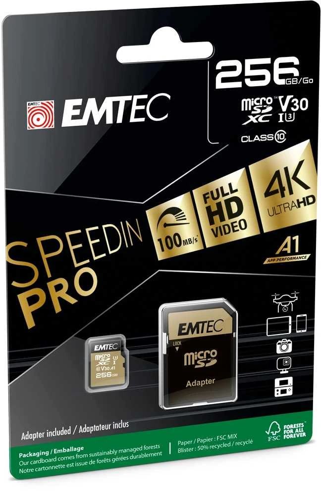Emtec Speedin Pro 256GB Micro SD kortelių rinkinys
