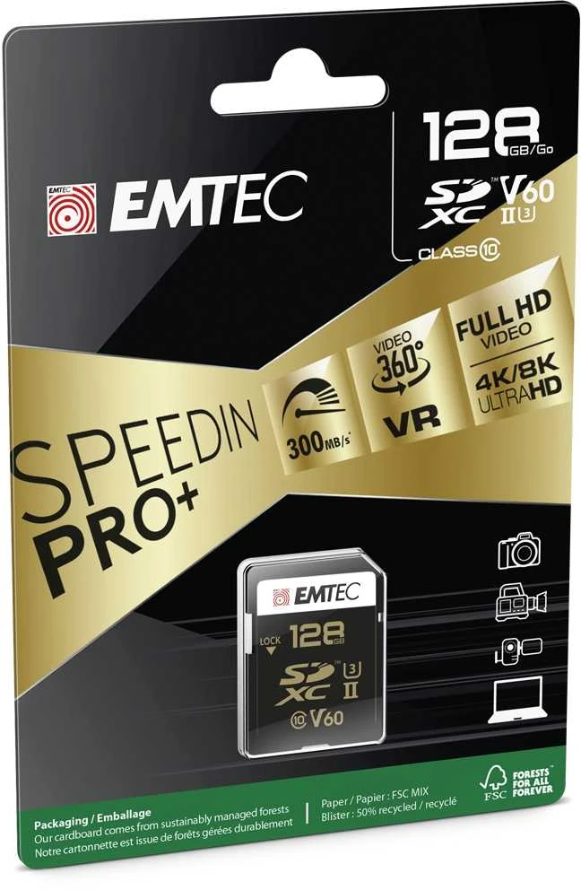 Emtec 128GB SDXC kortelė pakuotėje