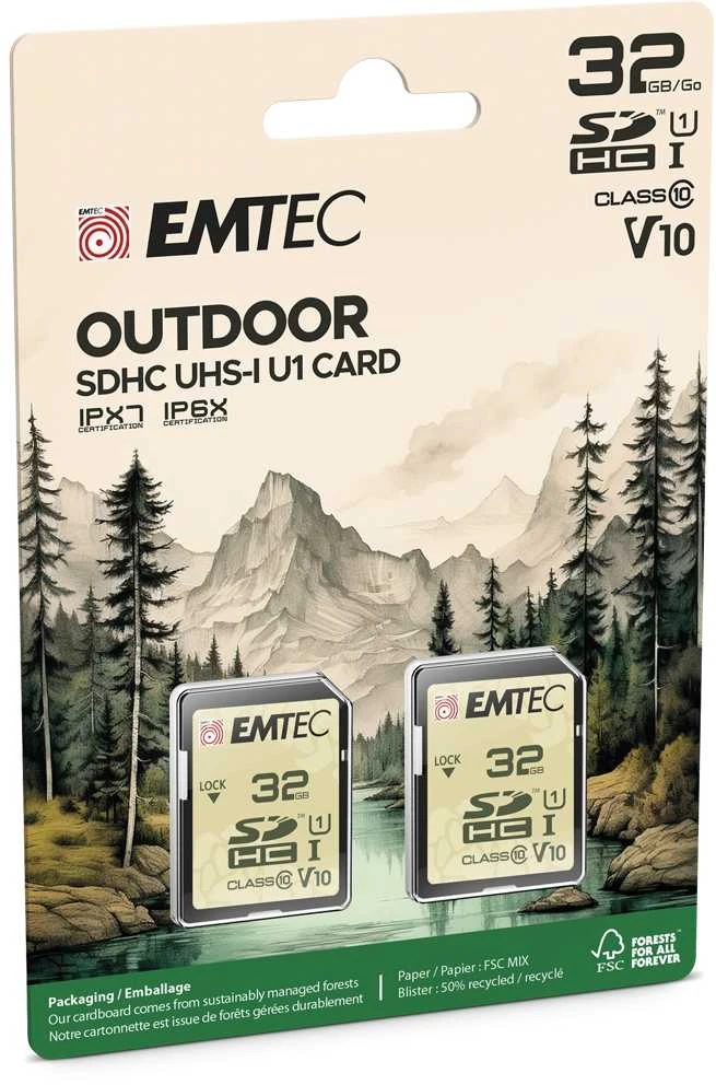 Emtec SDHC 32GB UHS-I U1 V10 Outdoor 2 pcs