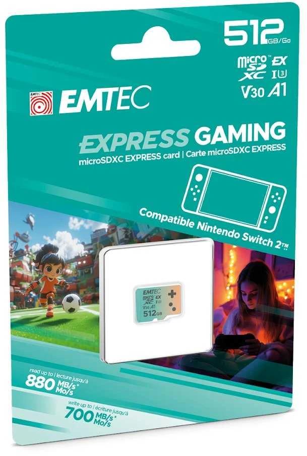Emtec 512GB microSD kortelė Nintendo Switch 2 pakuotė
