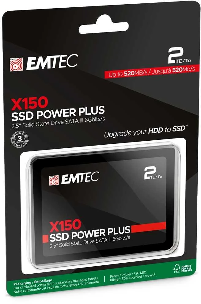 „Emtec SSD 2,5“ SATA X150 2000 GB „Power Plus“