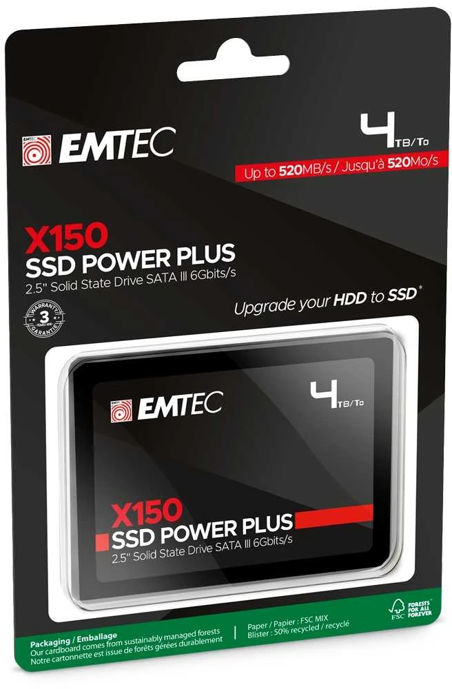 „Emtec SSD 2,5“ SATA X150 4000 GB „Power Plus“