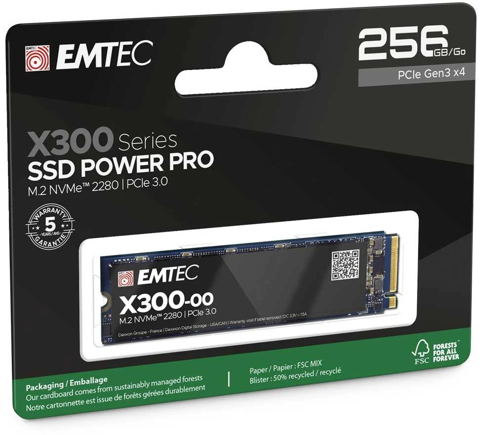 Dysk SSD Emtec X300 Power Pro 256GB M.2 2280 PCI-E x4 Gen3 NVMe (ECSSD256GX300)