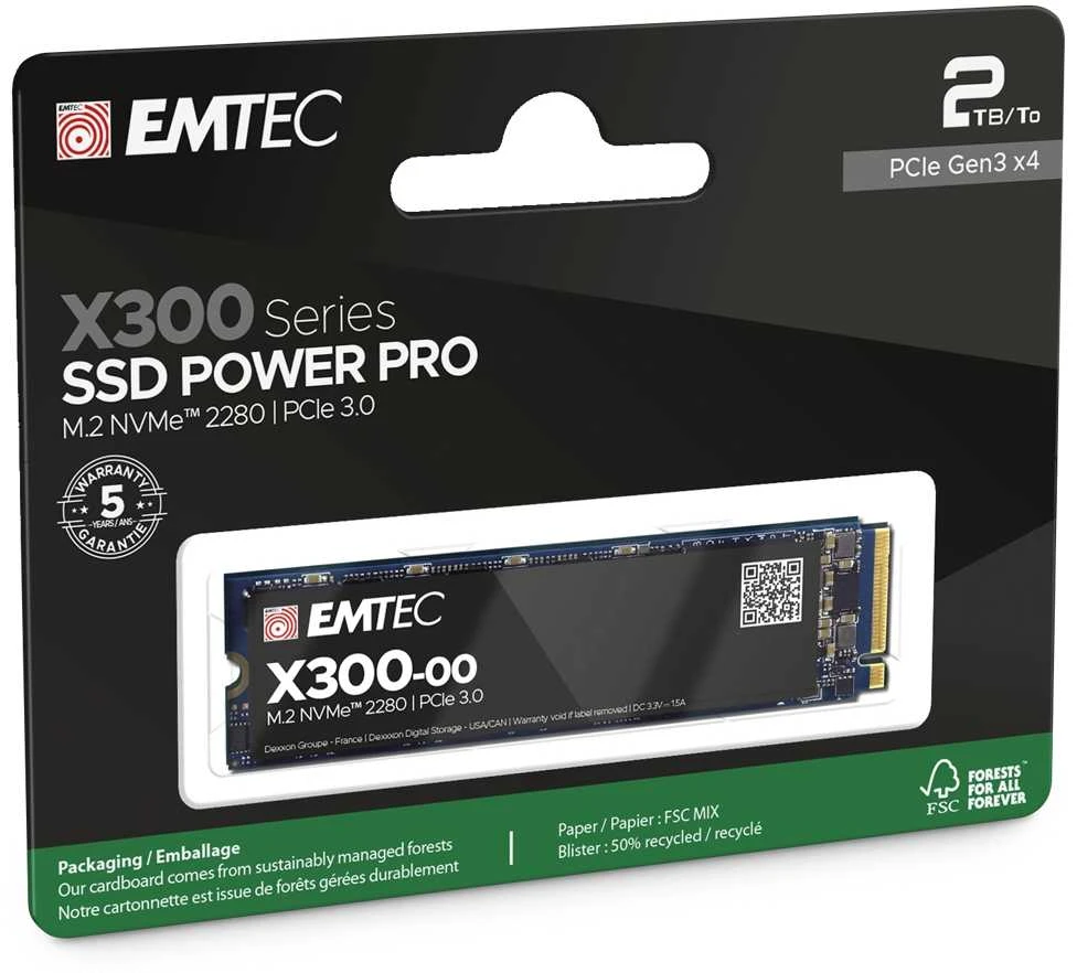 „Emtec SSD M2 NVMe PCIe 3 X300 2TB Power Pro“