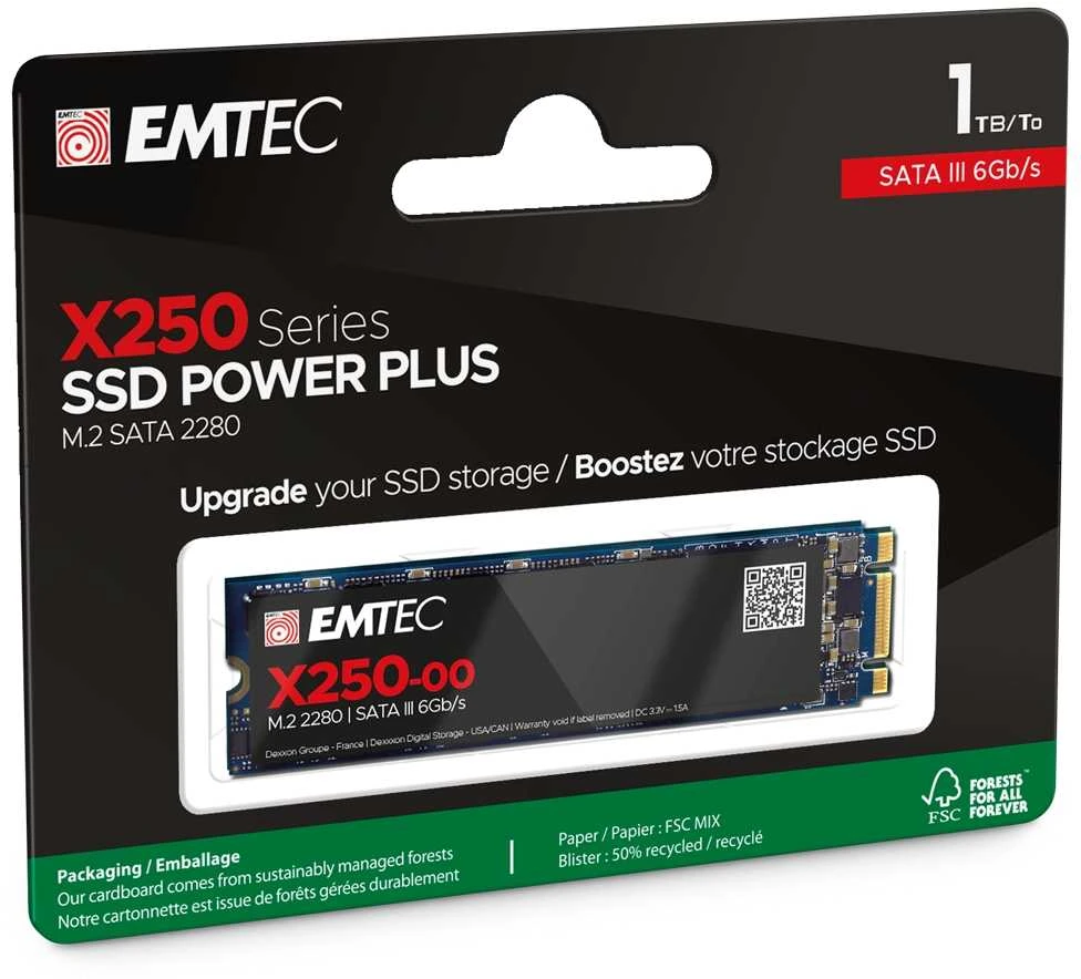 Diskas SSD Emtec X250 1TB M.2 2280 SATA III (ECSSD1TX250)