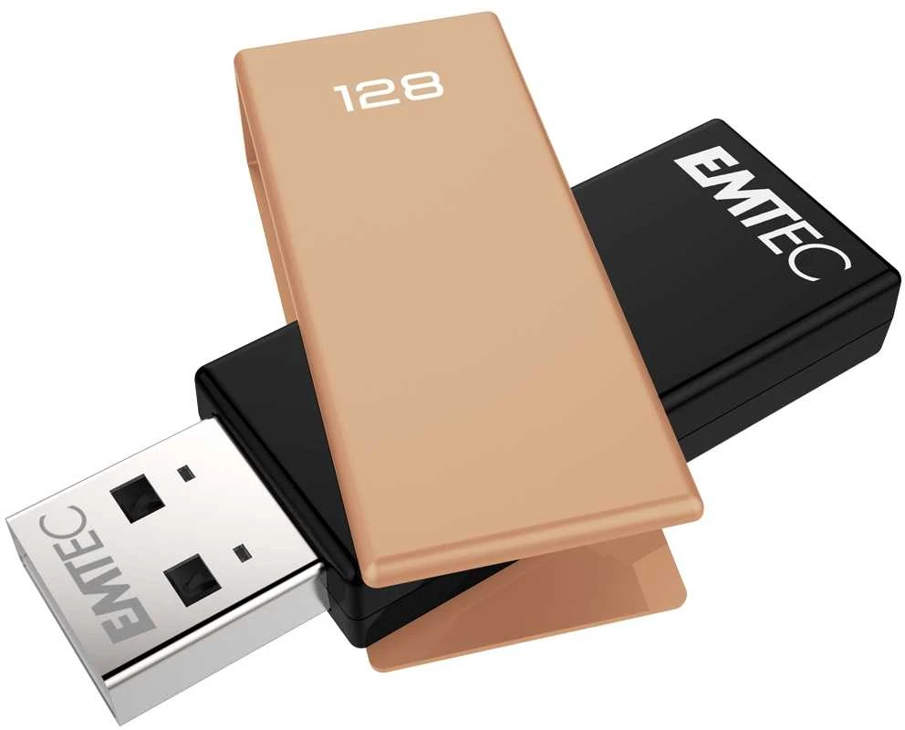 Pendrive Emtec Emtec C350 Brick pamięć USB 128 GB USB Typu-A 2.0 Juodas, Oranžinė