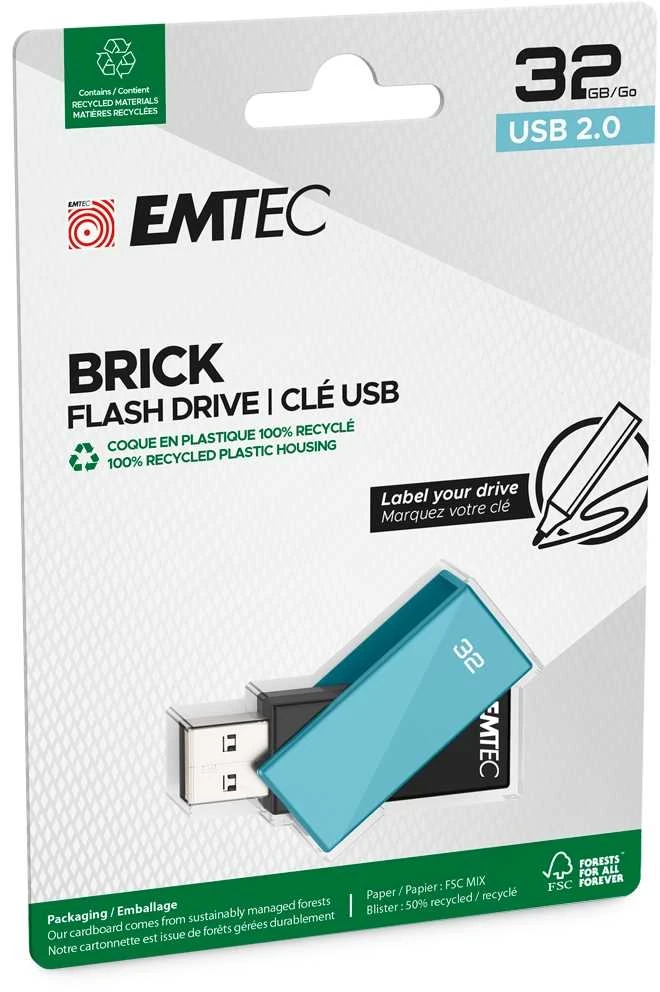 Mėlyna Emtec USB2.0 C350 32GB Brick Mėlyna