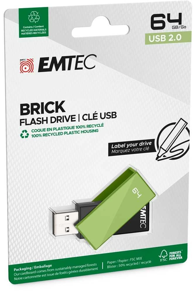 Emtec USB2.0 C350 64GB Brick Žalias