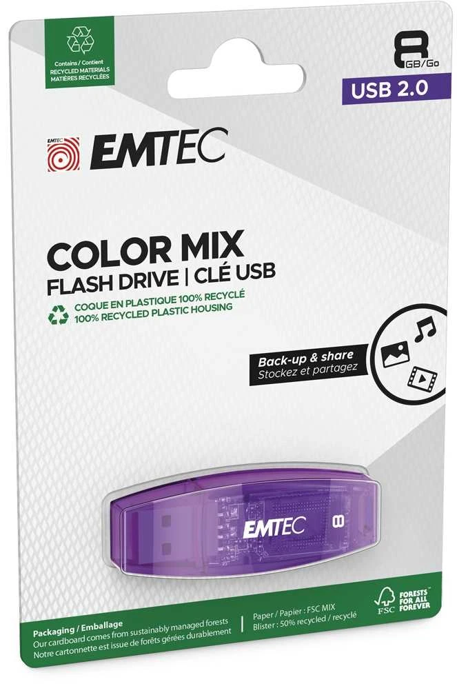 Emtec USB2.0 C410 8GB Violetinė
