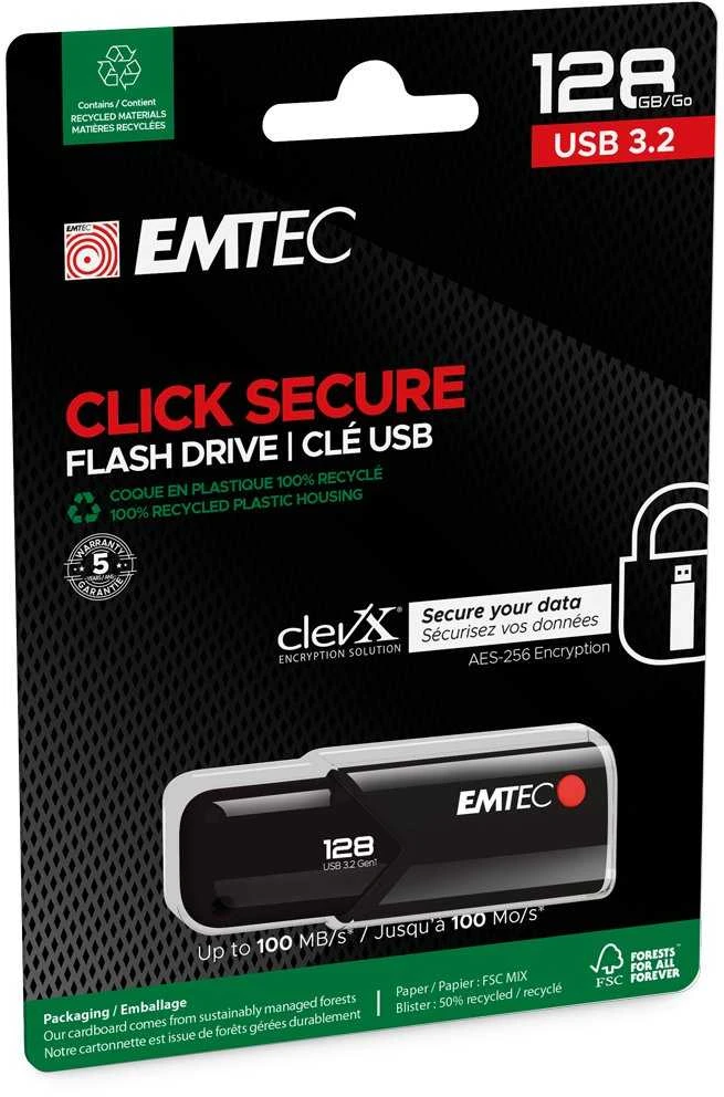 Atmintinė Emtec B120 Click Secure 128GB USB 3.2