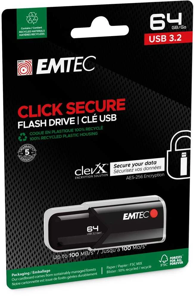 Atmintinė Emtec B120 Click Secure 64GB USB 3.2