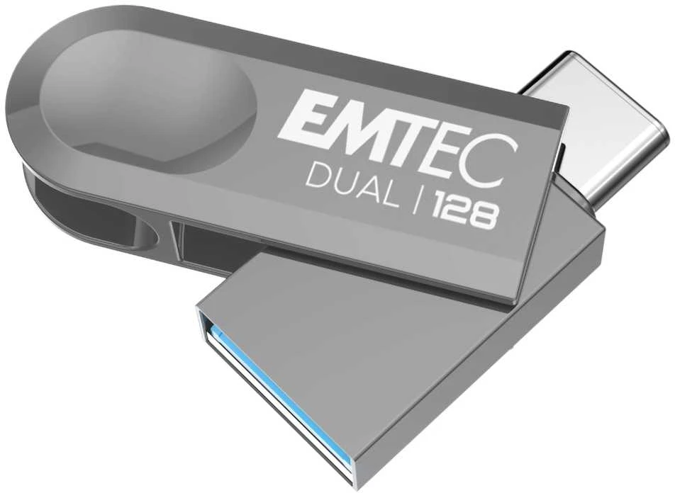 Pendrive Emtec Dual D280 128GB Sidabrinė (ECMMD128GD283)