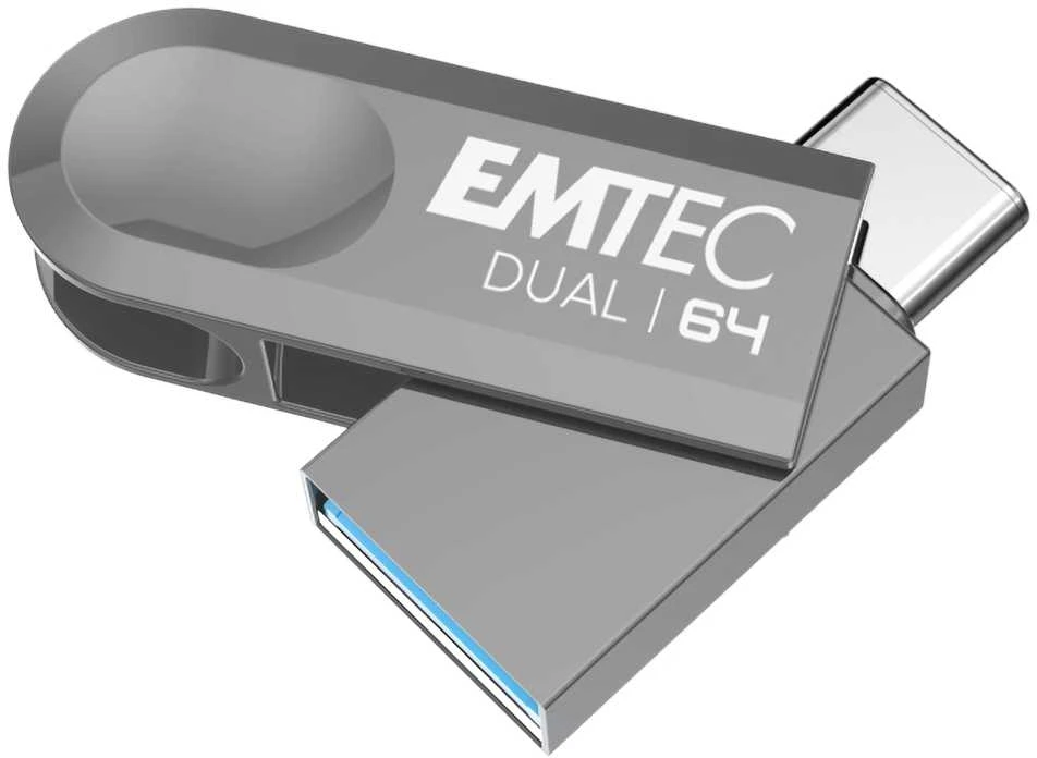 Pendrive Emtec D280 Dual 64 GB Sidabrinė (ECMMD64GD283)