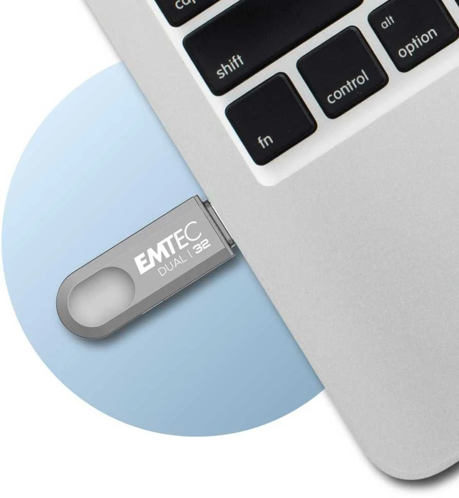Pendrive Emtec D280 Dual 64 GB Sidabrinė (ECMMD64GD283)