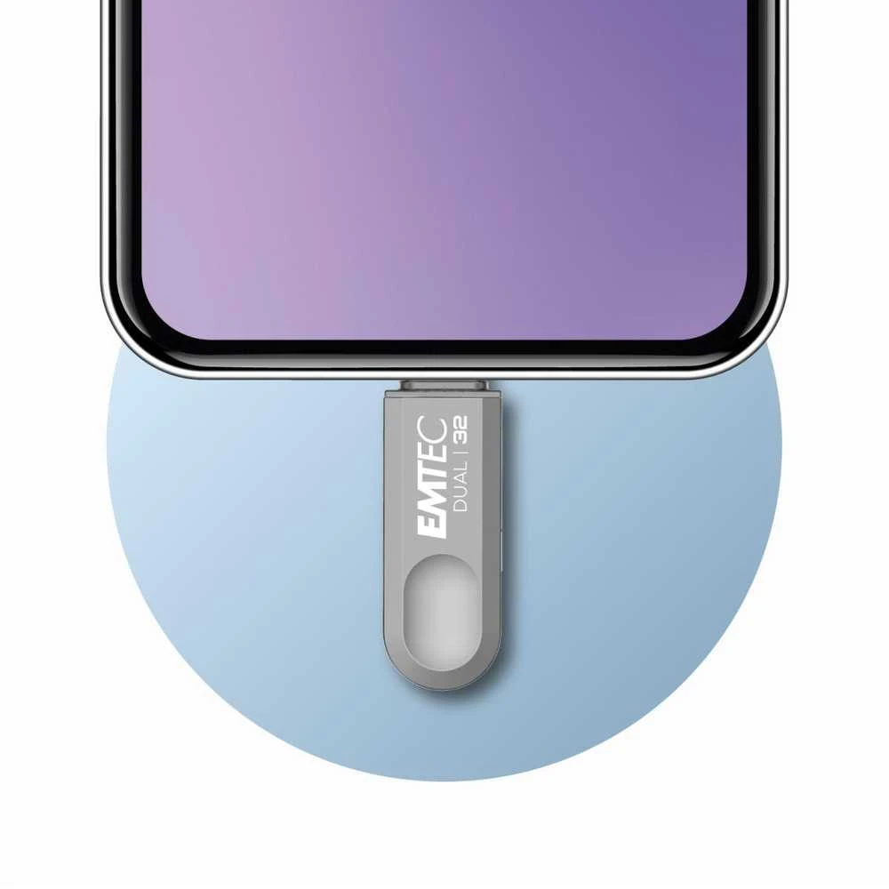 Pendrive Emtec D280 Dual 64 GB Sidabrinė (ECMMD64GD283)