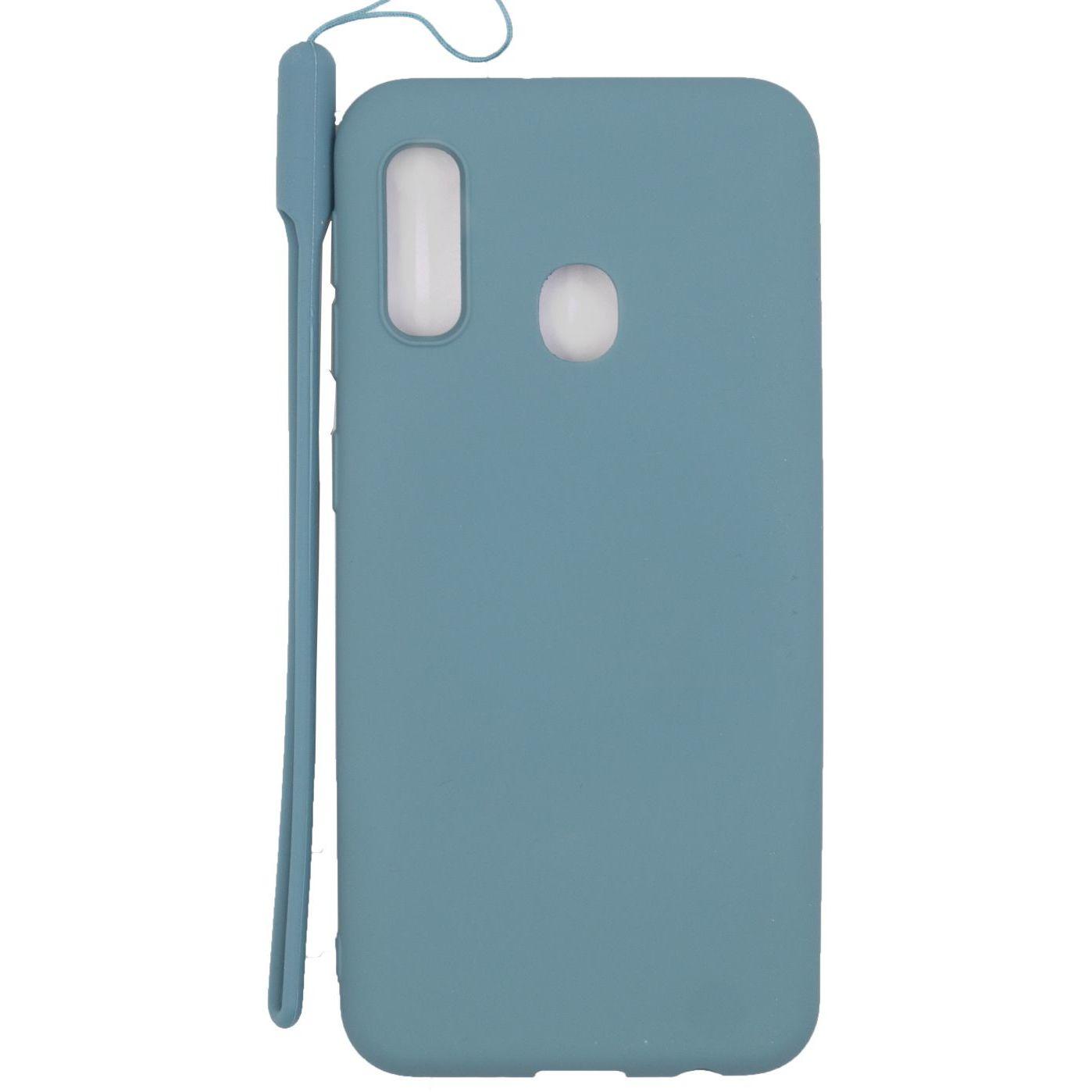 Evelatus Samsung A20e Soft Touch Silikoninis dėklas with Strap Mėlyna