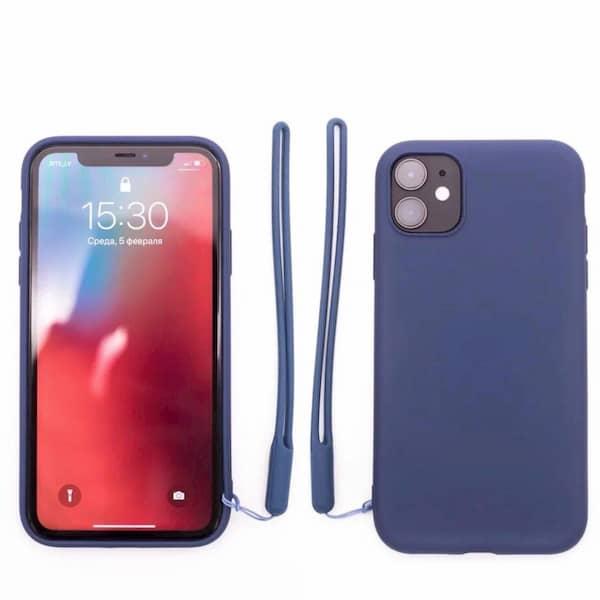 Evelatus Samsung A20e Soft Touch Silikoninis dėklas with Strap Mėlyna