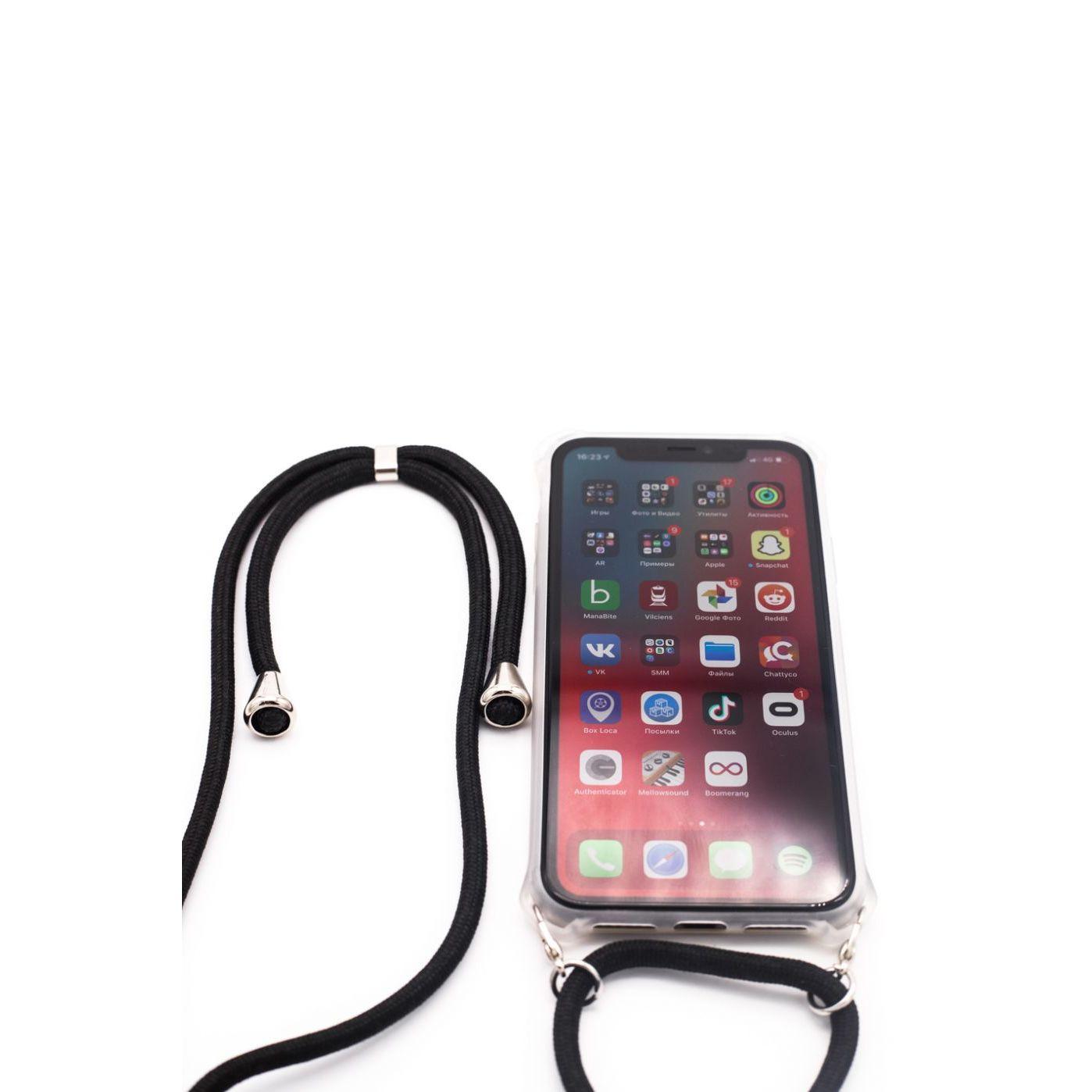 Dėklas Evelatus Samsung A30s Case with rope Juodas Transparent