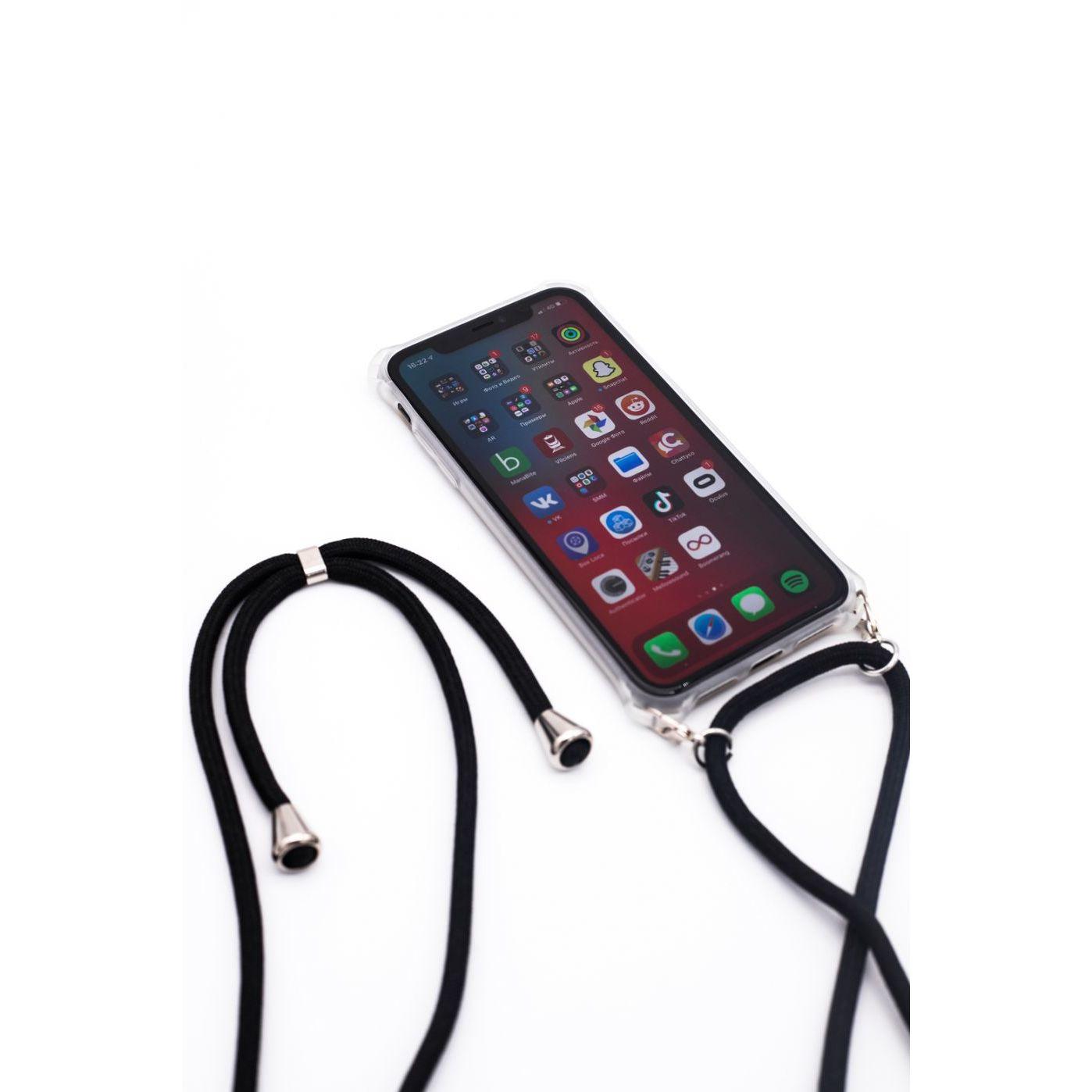 Dėklas Evelatus Samsung A30s Case with rope Juodas Transparent