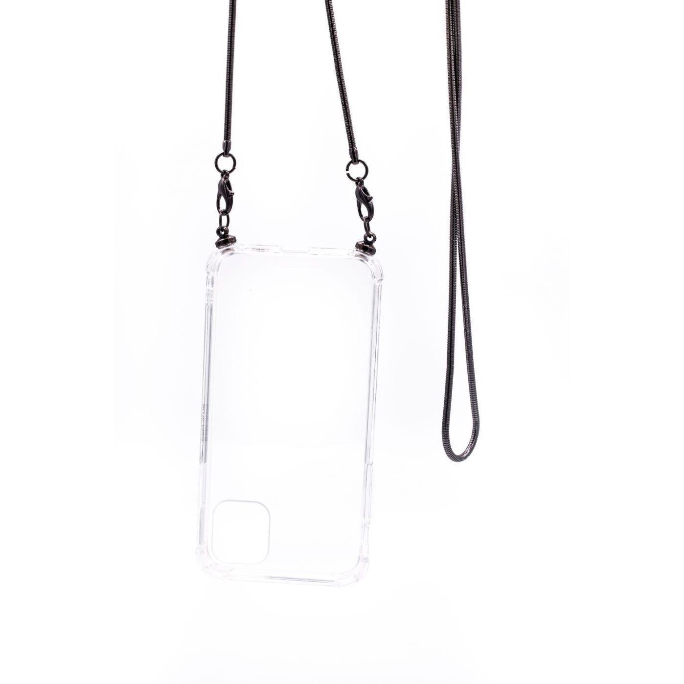 Dėklas Evelatus Xiaomi Redmi 8 Silicone Transparent with Necklace TPU Strap Space Gray