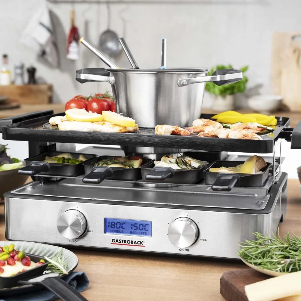 Gastroback 42562 Design Raclette Fondue Advanced Plus Nerūdijantis plienas