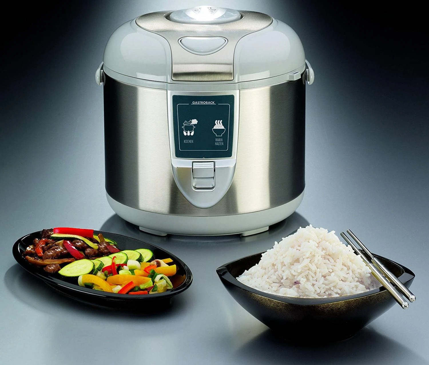 Ryžių virimo puodas Gastroback Rice cooker 42507 Inox/ Baltas, 450 W, Capacity 3 L, Number of baskets 2