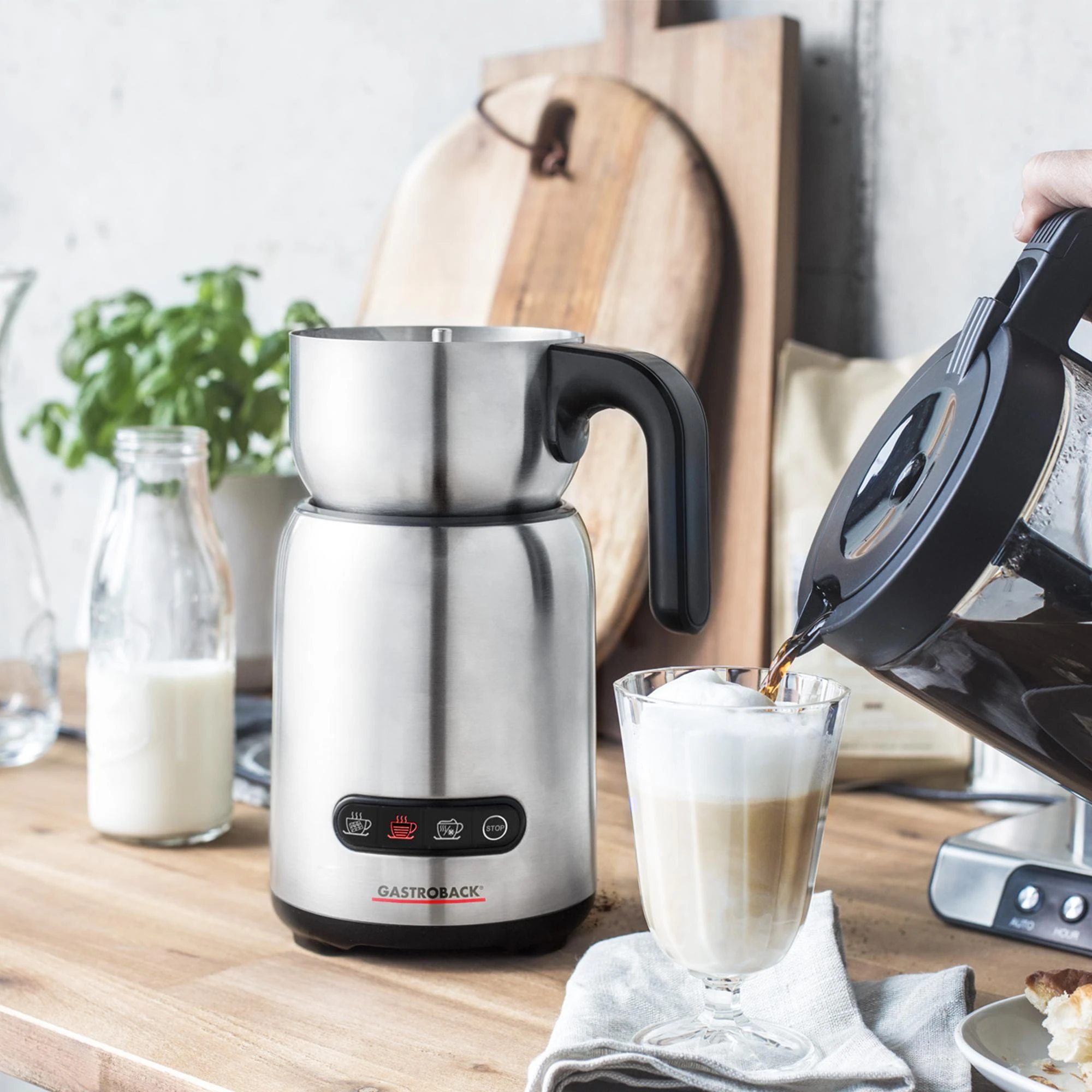 Gastroback Design Milk & Chocolate Advanced Nerūdijantis plienas, 1 L, Pieno plakiklis, 650 W